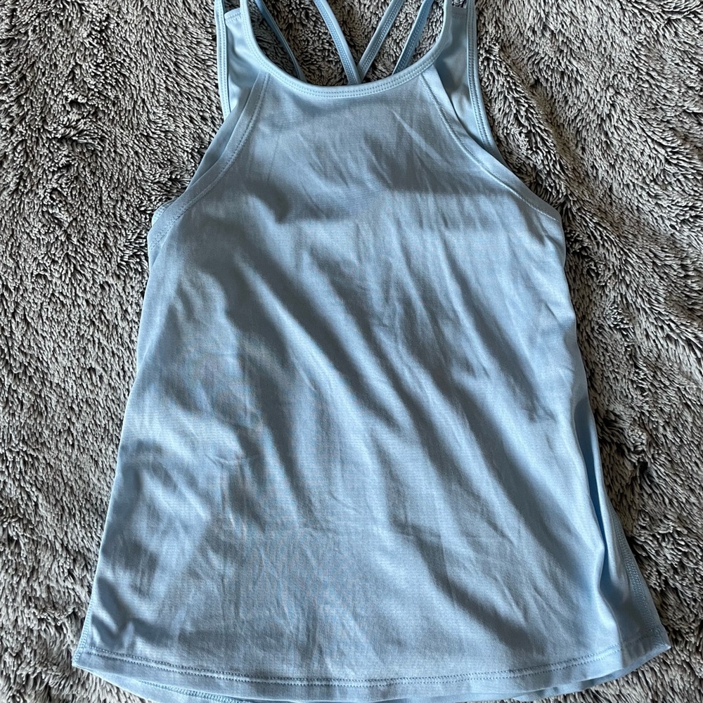 Light Blue Girls Workout Tank Top